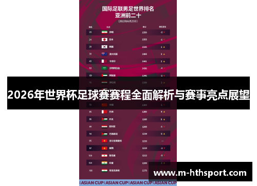 2026年世界杯足球赛赛程全面解析与赛事亮点展望